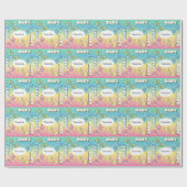 Pastel Cute Baby Polka Dot 🦉 eigenaar Cadeaupapier (Vlak)