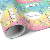 Pastel Cute Baby Polka Dot 🦉 eigenaar Cadeaupapier (Rol Hoek)