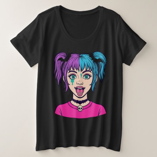 Pastel cute girl cartoon style T-Shirt (Design voorkant)