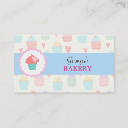 Pastel Cute Kawaii Bakery Business Visitekaartje (Voorkant)