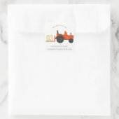 Pastel Cute Red Rust Boerderij Tractor Kinder adre Vierkante Sticker (Tas)