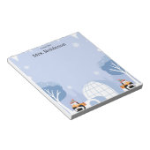 Pastel Cute Rendier Kerstmis Lerarenvak Notitieblok (Schuin)