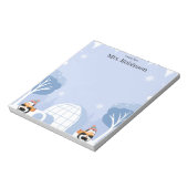 Pastel Cute Rendier Kerstmis Lerarenvak Notitieblok (Linkerzijde)