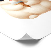 Pastel Cute Ronde Kitten met IJshoorntje Poster (Hoek)