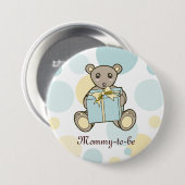 Pastel Cute Teddy Bear Baby shower Ronde Button 7,6 Cm (Voorkant /achterkant)