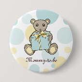 Pastel Cute Teddy Bear Baby shower Ronde Button 7,6 Cm (Voorkant)