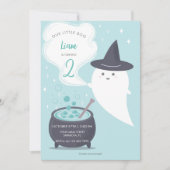 Pastel Cute Witch Ghost Halloween Birthday Kaart (Voorkant)