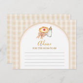 Pastel Cutie Pie Gingham Baby shower Advies Mam Informatiekaartje (Voorkant / Achterkant)