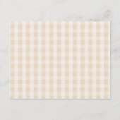 Pastel Cutie Pie Gingham Baby shower Advies Mam Informatiekaartje (Achterkant)