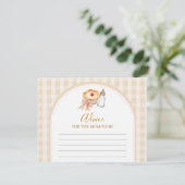Pastel Cutie Pie Gingham Baby shower Advies Mam Informatiekaartje (Staand voorkant)