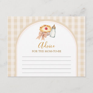 Pastel Cutie Pie Gingham Baby shower Advies Mam Informatiekaartje