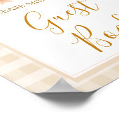 Pastel Cutie Pie Gingham Baby shower Gastboek Poster (Hoek)