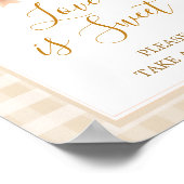 Pastel Cutie Pie Gingham Baby shower Liefde is Zoe Poster (Hoek)