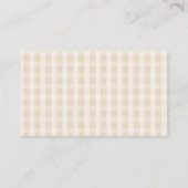 Pastel Cutie Pie Gingham Baby shower Luier Raffle Informatiekaartje (Achterkant)