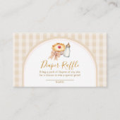 Pastel Cutie Pie Gingham Baby shower Luier Raffle Informatiekaartje (Voorkant)