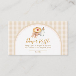 Pastel Cutie Pie Gingham Baby shower Luier Raffle Informatiekaartje