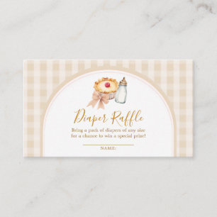 Pastel Cutie Pie Gingham Baby shower Luier Raffle Informatiekaartje
