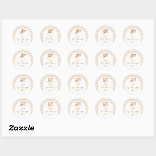 Pastel Cutie Pie Gingham Baby shower uw bericht Ronde Sticker (Vel)