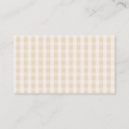 Pastel Cutie Pie Gingham Herfst Baby shower Regist Informatiekaartje (Achterkant)