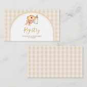 Pastel Cutie Pie Gingham Herfst Baby shower Regist Informatiekaartje (Voorkant / Achterkant)