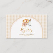 Pastel Cutie Pie Gingham Herfst Baby shower Regist Informatiekaartje (Voorkant)