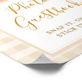 Pastel Cutie Pie Gingham Herfst Foto Gastboek Poster (Hoek)