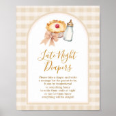 Pastel Cutie Pie Gingham Herfst Late Night Luiers Poster (Voorkant)