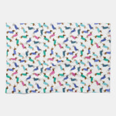 Pastel Dachshund Dish Towel Theedoek (Horizontaal)