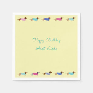 Pastel Dachshund Paper Party Napkins Servet