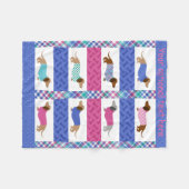 Pastel Dachshund Quilted Pattern Fleece Blanket (Voorkant (Horizontaal))