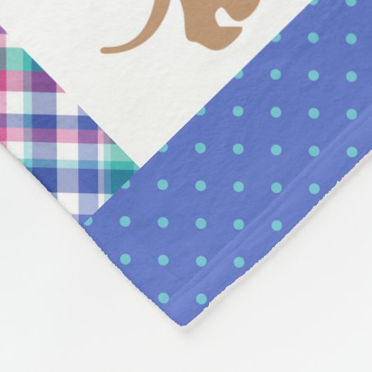 Pastel Dachshund Quilted Pattern Fleece Blanket (Hoek)