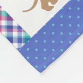 Pastel Dachshund Quiltpatroon Fleece Deken (Hoek)
