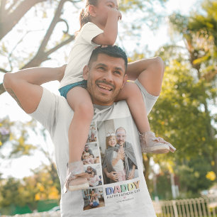 Pastel Daddy 5 Foto Vaderdag  T-shirt