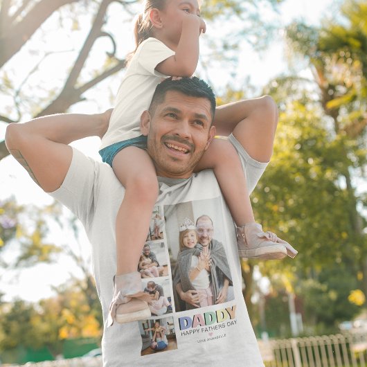Pastel Daddy 5 Foto Vaderdag T-shirt