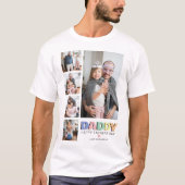 Pastel Daddy 5 Foto Vaderdag T-shirt (Voorkant)