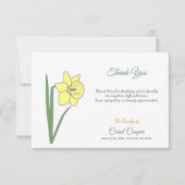 Pastel Daffodil Begrafenis Dank u Opmerking Kaart (Voorkant)
