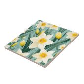 Pastel Daffodil Retro Tegeltje (Zijkant)