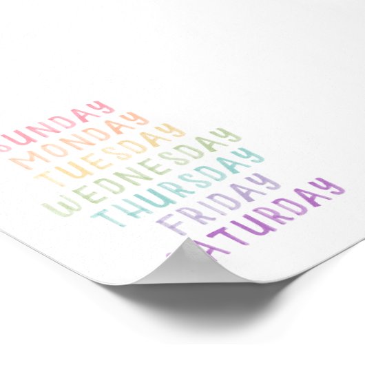 Pastel dag van de week poster (Hoek)