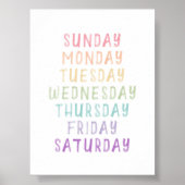 Pastel dag van de week poster (Voorkant)