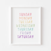 Pastel dag van de week poster