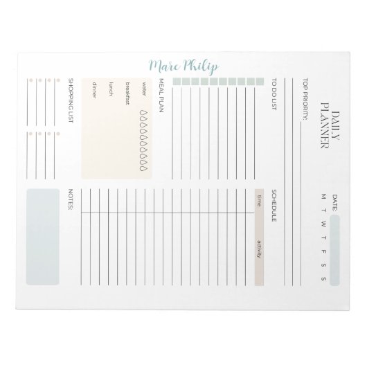 Pastel Dagelijkse Planner Notitieblok (Voorkant)