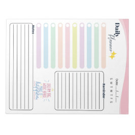 Pastel Dagelijkse Planner - Takenlijst, herinnerin Notitieblok