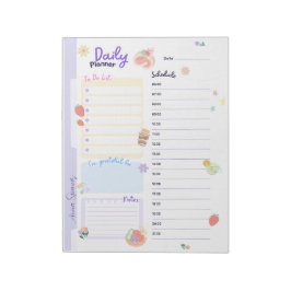 Pastel Dagelijkse Planner voor studenten Notitieblok