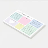 Pastel dagelijkse zelfzorg planner post-it® notes (Schuin)