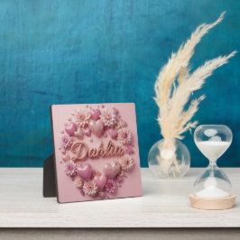 Pastel Dahlia Bloem Kunst met Harten! Fotoplaat