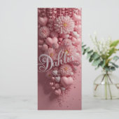 Pastel Dahlia Bloem Kunst met Hartjes Kaart (Staand voorkant)