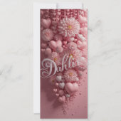 Pastel Dahlia Bloem Kunst met Hartjes Kaart (Voorkant)