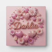Pastel Dahlia Bloom Art with Hearts! Fotoplaat (Voorkant)