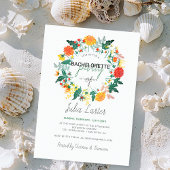 Pastel Dahlia Wildflower Krans vrijgezellenfeest Kaart