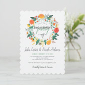 Pastel Dahlia Wildflowers Krans Verlovingsfeest Kaart (Staand voorkant)